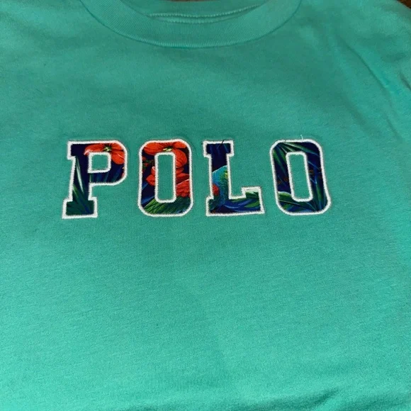Polo by Ralph Lauren Kids' Teal and Light Blue Graphic T-Shirts tropical surf - Picture 3 of 6